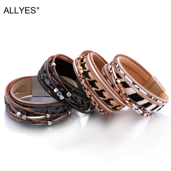 allyes bohemian leather bracelet for women jewelry 2019 fashion ladies wide boho multilayer wrap leopard bracelets & bangles, Golden;silver
allyes bohemian leather bracelet for women jewelry 2019 fashion ladies wide boho multilayer wrap leopard bracelets & bangles, Golden;silver