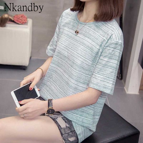 women's t-shirt plus size cotton 2021 summer women fashion loose style striped short sleeve t shirt female vintage oversized clothes, White
women's t-shirt plus size cotton 2021 summer women fashion loose style striped short sleeve t shirt female vintage oversized clothes, White