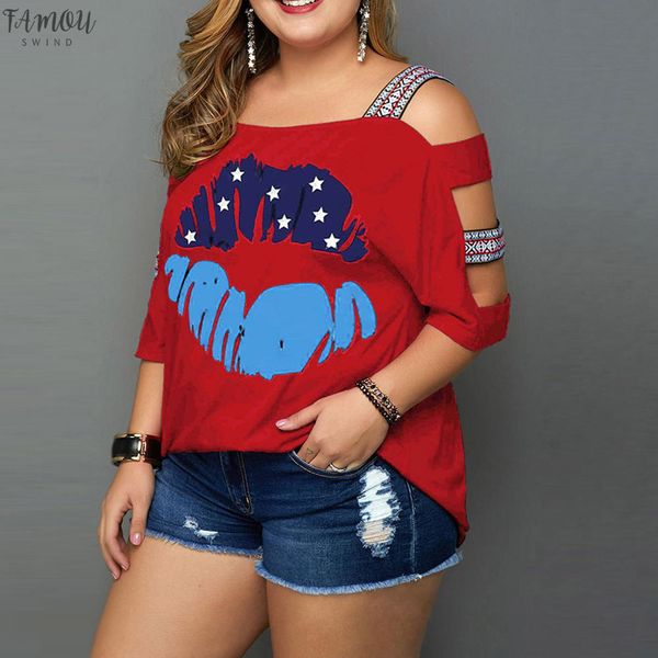 women plus size casual shirt flag printed summer tees off shoulder sleeve blouse women camisetas verano mujer ed, White
women plus size casual shirt flag printed summer tees off shoulder sleeve blouse women camisetas verano mujer ed, White