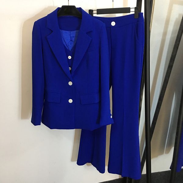 6.1 women casual fashion navy blue 3 pieces set spring autumn blazer coat + vest + flare long pants sets for office lady work, White;black
6.1 women casual fashion navy blue 3 pieces set spring autumn blazer coat + vest + flare long pants sets for office lady work, White;black