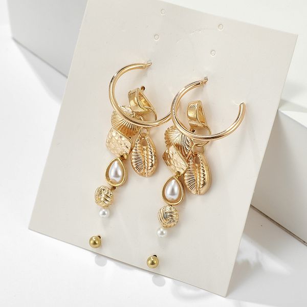 fashion- earring pearl charm alloy material baroque style dangle earrings for women party new year christmas gift, Golden
fashion- earring pearl charm alloy material baroque style dangle earrings for women party new year christmas gift, Golden