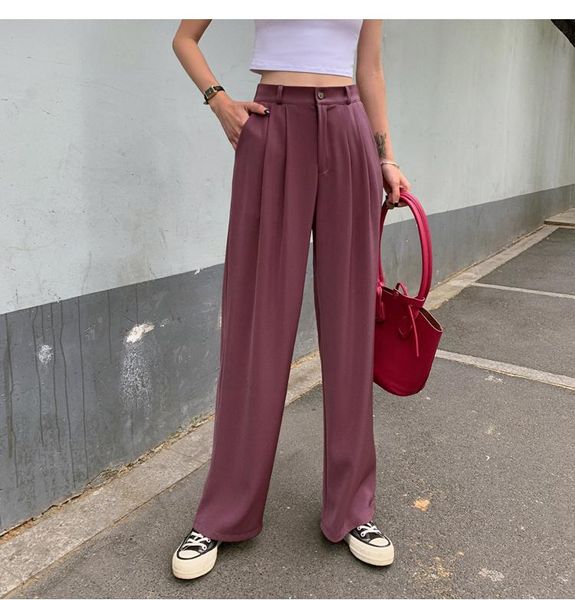 wide leg straight pants women office lady black blazer pants high waist trousers summer plus size elegant vintage, Black;white
wide leg straight pants women office lady black blazer pants high waist trousers summer plus size elegant vintage, Black;white