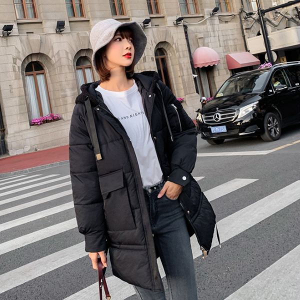 women new winter hooded ladies jacket warm white black loose ladies coats solid parka oversized pure color thick down clothing
women new winter hooded ladies jacket warm white black loose ladies coats solid parka oversized pure color thick down clothing