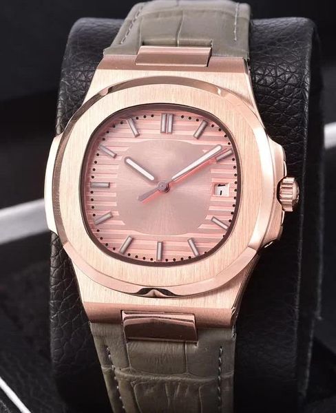 4 color luxury nautilus mens date watches 40mm leather bracelet 18k rose gold mechanical automatic movement men's watches, Slivery;brown
4 color luxury nautilus mens date watches 40mm leather bracelet 18k rose gold mechanical automatic movement men's watches, Slivery;brown