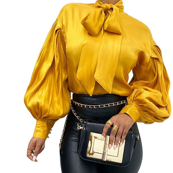 women's blouses & shirts fashion lantern long sleeve blouse spring bow women elegant vintage female solid color yellow white sj5433v
women's blouses & shirts fashion lantern long sleeve blouse spring bow women elegant vintage female solid color yellow white sj5433v