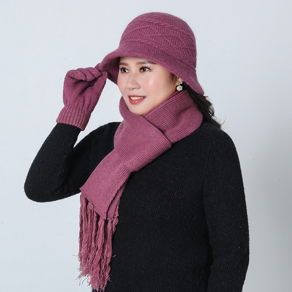 new winter women (hat scarf gloves) three-piece set ms. wool caps knitted crochet beanie hat sets thick middle age mother gift, Blue;gray
new winter women (hat scarf gloves) three-piece set ms. wool caps knitted crochet beanie hat sets thick middle age mother gift, Blue;gray