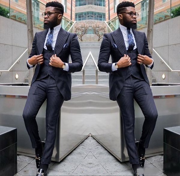 fashionable wedding tuxedos striped suits for men peaked lapel dark navy groom tuxedos custom made(jacket+pants+vest, Black;gray
fashionable wedding tuxedos striped suits for men peaked lapel dark navy groom tuxedos custom made(jacket+pants+vest, Black;gray