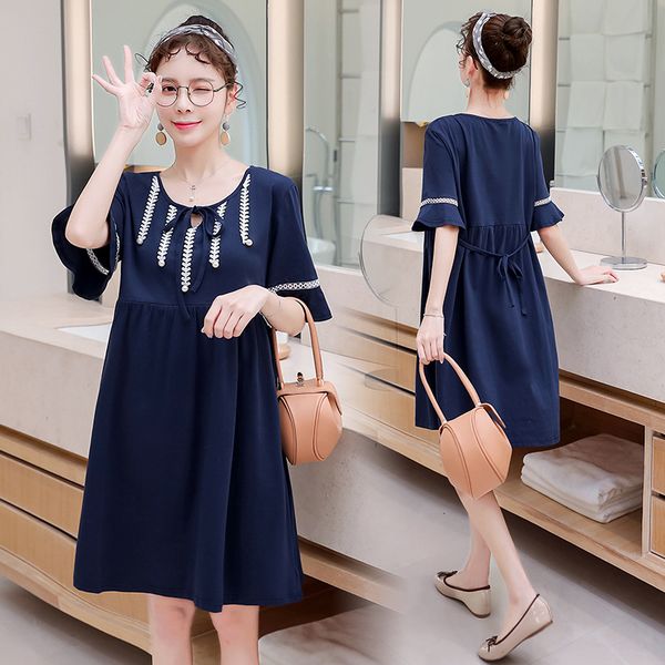 pregnant women's pearl nursing dress cotton comfortable multi-color optional short sleeve fashion maternity dress, White
pregnant women's pearl nursing dress cotton comfortable multi-color optional short sleeve fashion maternity dress, White