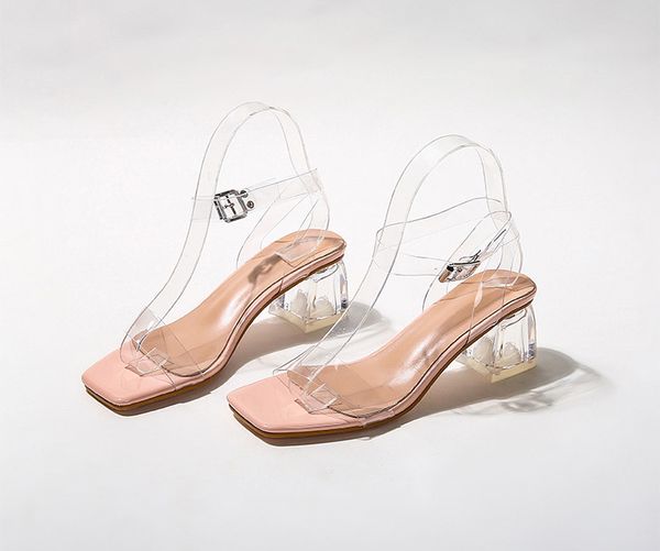 2020 pvc jelly sandals crystal open toed high heels women transparent heel sandals slippers square heel zapatos summer, Black
2020 pvc jelly sandals crystal open toed high heels women transparent heel sandals slippers square heel zapatos summer, Black