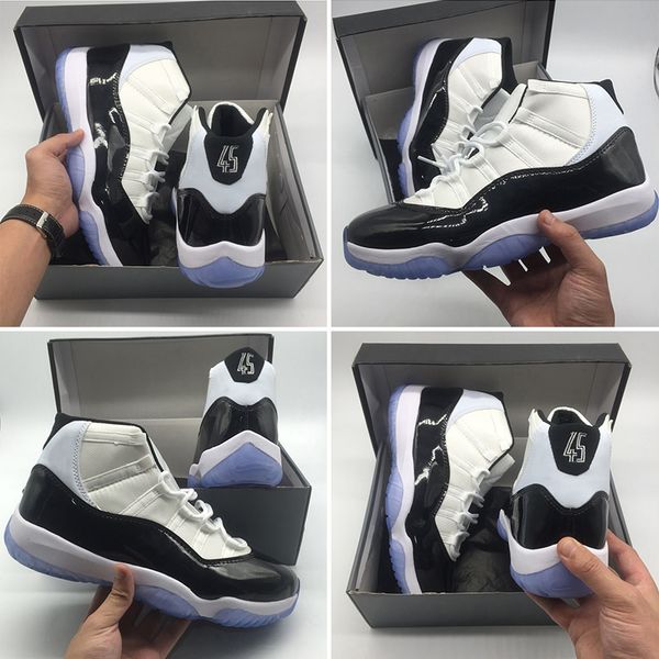 2019 new 11 mens basketball shoes concord 45 11s black white women 378037-100 sports shoes 5.5-13 wholesale drop ship with box
2019 new 11 mens basketball shoes concord 45 11s black white women 378037-100 sports shoes 5.5-13 wholesale drop ship with box