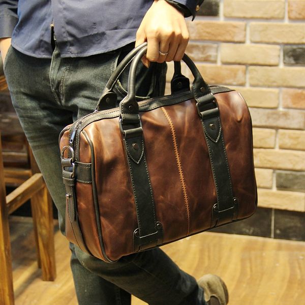 fashion new brown leather travel bags with side pockets for men,rivet & hasp travel man bag,casual male business bolsas
fashion new brown leather travel bags with side pockets for men,rivet & hasp travel man bag,casual male business bolsas