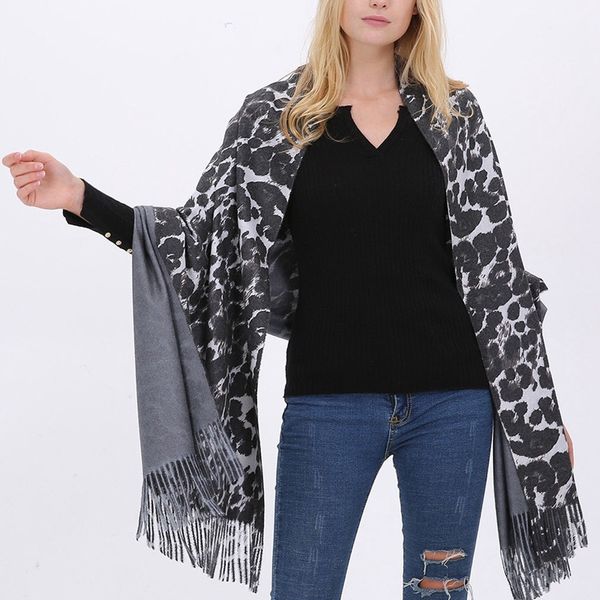 

Women Oversized Warm Winter Leopard Wool Blend Scarf Soft Long Scarves Wrap Shawl Lot