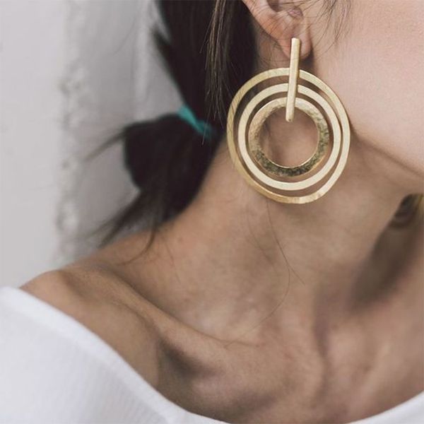 new european and american fashion punk style personalized size circle multi-layer geometric alloy earrings, Golden
new european and american fashion punk style personalized size circle multi-layer geometric alloy earrings, Golden