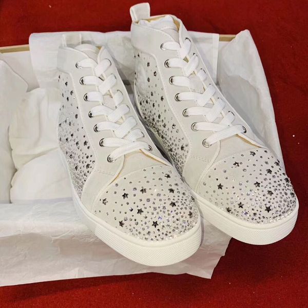 excellent pik pik spikes orlato stass sneakers high men's red bottom shoes suede leather with strass famous brand party dress eu35-46, Black
excellent pik pik spikes orlato stass sneakers high men's red bottom shoes suede leather with strass famous brand party dress eu35-46, Black