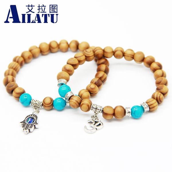 ailatu wholesale 8mm wood beads fatima hand hamsa bracelets, new om yoga jewelry, Golden;silver
ailatu wholesale 8mm wood beads fatima hand hamsa bracelets, new om yoga jewelry, Golden;silver