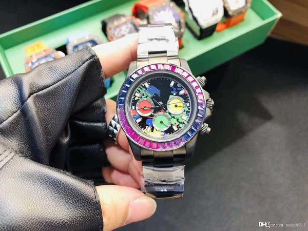 men's watch 41mm high-grade professional color diamond dial multifunctional watch, designer luminous stainless steel watch, Slivery;brown 
men's watch 41mm high-grade professional color diamond dial multifunctional watch, designer luminous stainless steel watch, Slivery;brown