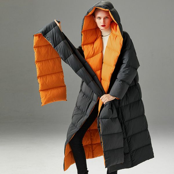 ultra loose thick warm femel x-long puffer jacket women winter white duck down clothes coat long scarf chamarras mujer dd99, Black
ultra loose thick warm femel x-long puffer jacket women winter white duck down clothes coat long scarf chamarras mujer dd99, Black