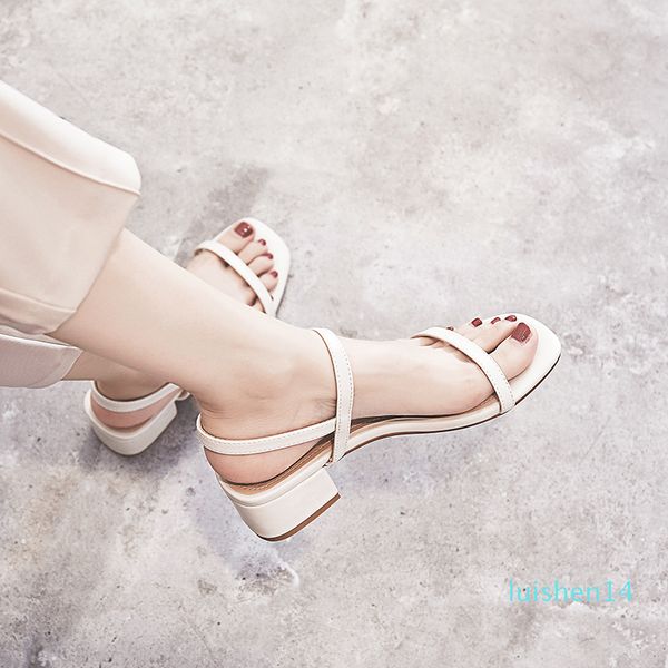 slhjc women classic summer leather sandals med chunky square heels pumps sandals open toe buckle female fashion party ol shoes l14, Black
slhjc women classic summer leather sandals med chunky square heels pumps sandals open toe buckle female fashion party ol shoes l14, Black
