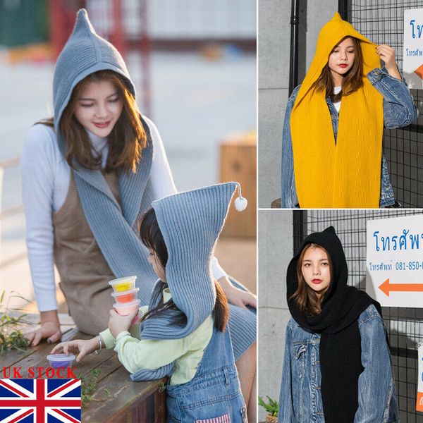 women hooded long scarf fashion mother winter warm knit hoodie solid shawl hat autumn clothes accessories, Blue;gray
women hooded long scarf fashion mother winter warm knit hoodie solid shawl hat autumn clothes accessories, Blue;gray