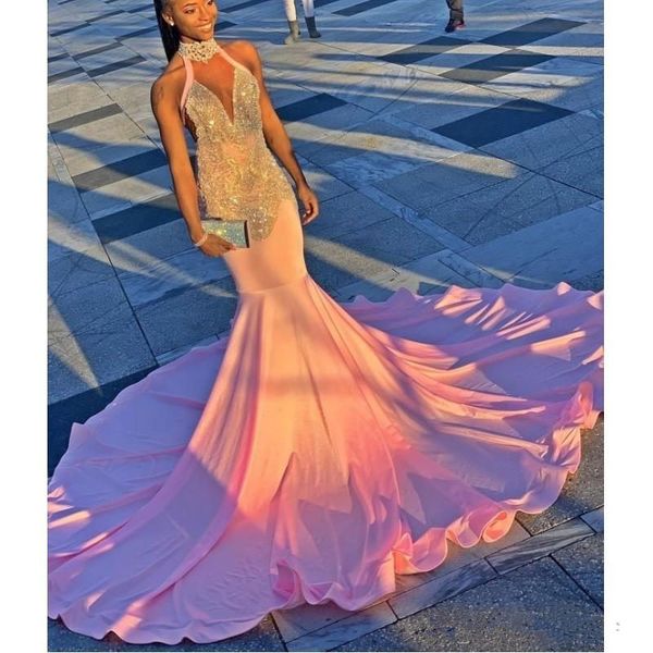 black girls halter prom dresses long beads sequins backless cocktail party dress satin african women evening gowns robe
black girls halter prom dresses long beads sequins backless cocktail party dress satin african women evening gowns robe