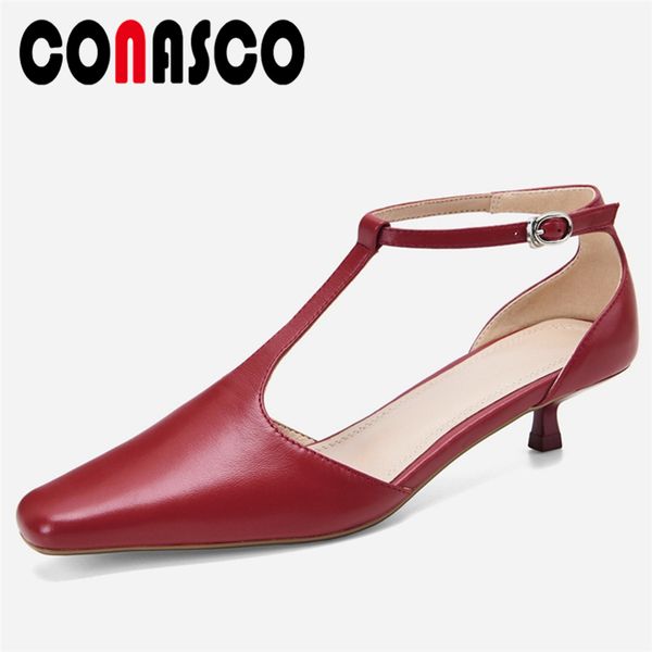 conasco concise women sandals fashion elegant thin heels pumps wedding party casual shoes woman new genuine leather t-strap pump, Black
conasco concise women sandals fashion elegant thin heels pumps wedding party casual shoes woman new genuine leather t-strap pump, Black