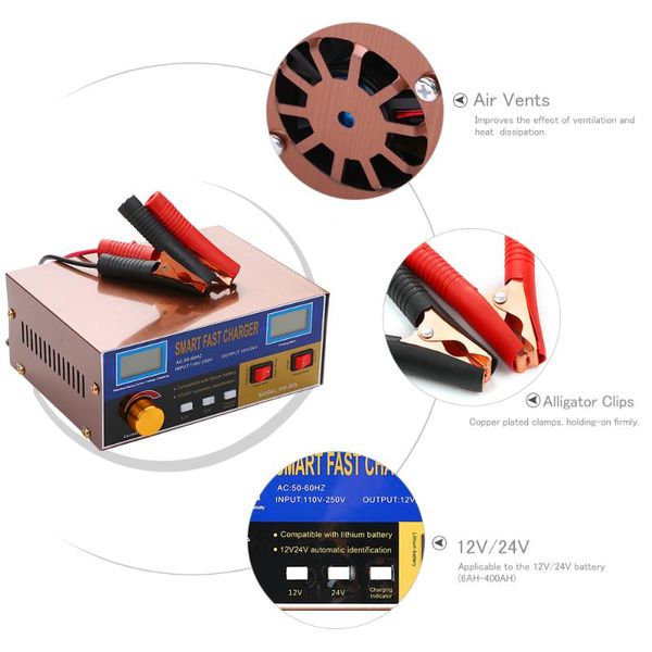 12v / 24v 15a/18a 6-400ah multifunctional smart pulse repair battery charger and maintainer for lithium/lead-acid battery xw
12v / 24v 15a/18a 6-400ah multifunctional smart pulse repair battery charger and maintainer for lithium/lead-acid battery xw