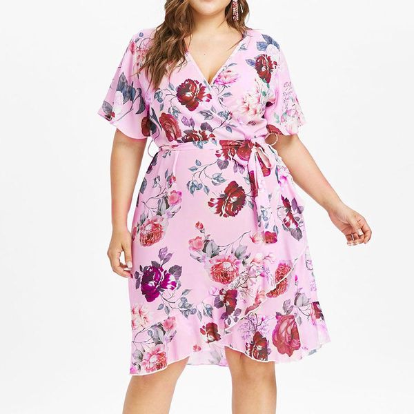 fashion women plus size dress summer new casual v-neck flower printed short sleeve bandage dress beach party 5xl 2019, Black;gray
fashion women plus size dress summer new casual v-neck flower printed short sleeve bandage dress beach party 5xl 2019, Black;gray