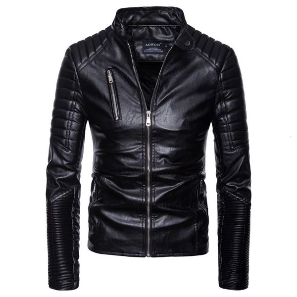 2019 men's new autumn winter casual long sleeve stand motorcycle leather solid coat sh190930, Black
2019 men's new autumn winter casual long sleeve stand motorcycle leather solid coat sh190930, Black