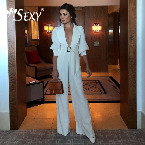 women's jumpsuits & rompers goplunge deep v neck puff sleeves lapels belt with buckles flare legs women fashion white, Black;white
women's jumpsuits & rompers goplunge deep v neck puff sleeves lapels belt with buckles flare legs women fashion white, Black;white