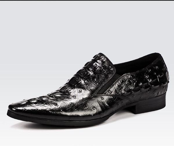 crocodile pattern genuine leather men oxford pointed toe dress shoes big size lace up formal shoes, Black
crocodile pattern genuine leather men oxford pointed toe dress shoes big size lace up formal shoes, Black