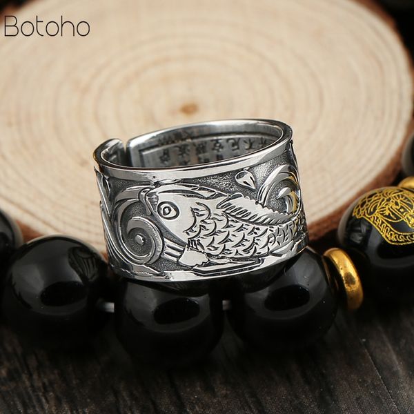real 999 silver vintage koi open stacking finger rings for men women couple special gift buddhism sutra fashion jewelry gift, Golden;silver
real 999 silver vintage koi open stacking finger rings for men women couple special gift buddhism sutra fashion jewelry gift, Golden;silver
