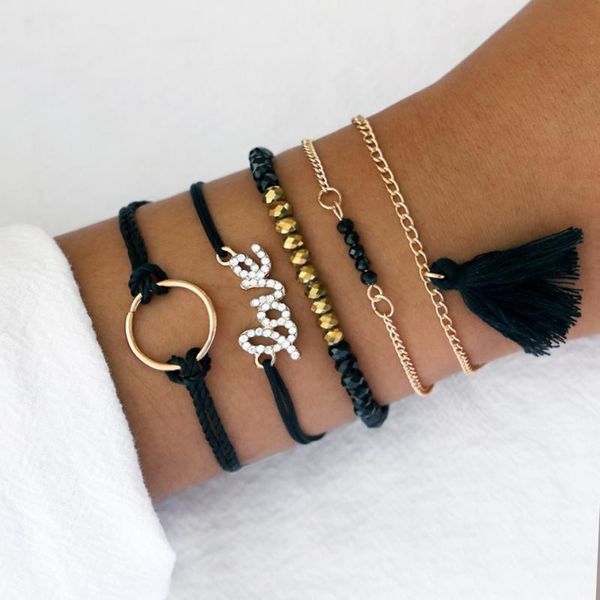 new fashion women bracelet braided rope golden-black collision color beaded hand string alloy bracelet accessories
new fashion women bracelet braided rope golden-black collision color beaded hand string alloy bracelet accessories