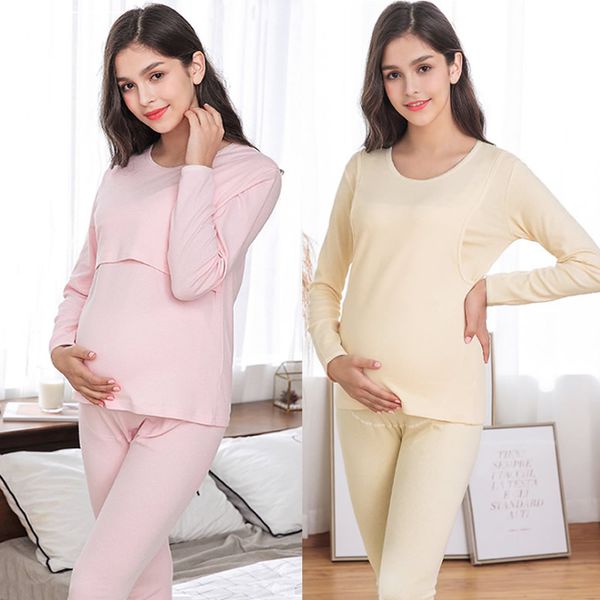 maternity pajamas 2pcs set long sleeve soft cotton solid pregnant sleepwear nursing clothes for breastfeeding mom nightgown, White
maternity pajamas 2pcs set long sleeve soft cotton solid pregnant sleepwear nursing clothes for breastfeeding mom nightgown, White