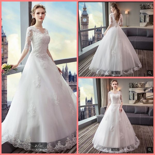 2019 vestido de festa белые кружевные аппликации из бисера свадебное платье с половиной рукавов скромные мусульманские женщины v декольте пл, White
2019 vestido de festa белые кружевные аппликации из бисера свадебное платье с половиной рукавов скромные мусульманские женщины v декольте пл, White