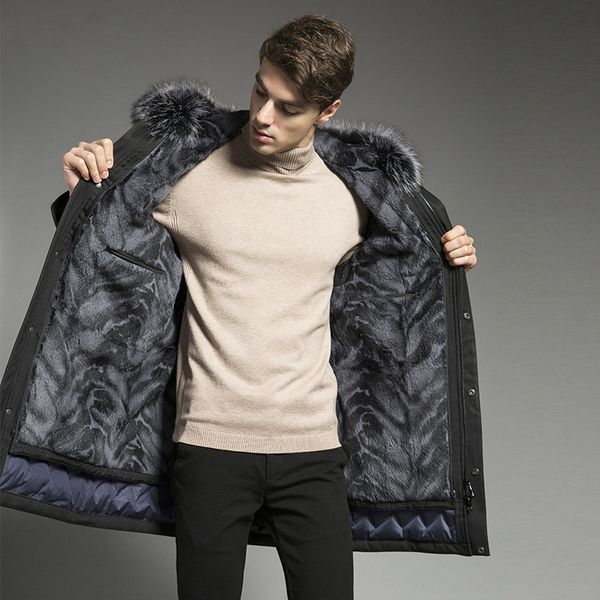 men down coat fur coats man winter jacket outerwear fur liner sleeve raccoon collar down parkas, Black
men down coat fur coats man winter jacket outerwear fur liner sleeve raccoon collar down parkas, Black