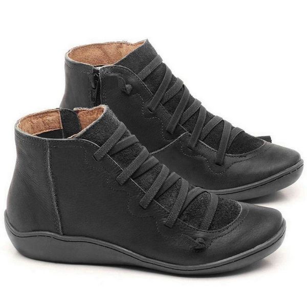 cysincos womens boots leather ankle shoes woman short boots 2020 for women lace up autumn winter botas mujer, Black
cysincos womens boots leather ankle shoes woman short boots 2020 for women lace up autumn winter botas mujer, Black