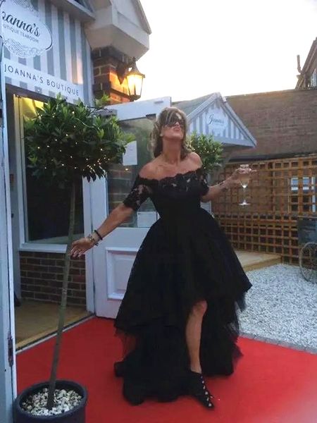 blue black lace short front long back prom dresses off shoulder half sleeve high low formal evening dress party gowns custom size
blue black lace short front long back prom dresses off shoulder half sleeve high low formal evening dress party gowns custom size