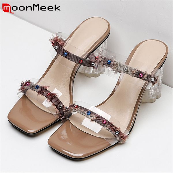 moonmeek 2020 plus size 33-41 women sandals crystal square high heels comfortable beach sandals summer casual shoes woman, Black
moonmeek 2020 plus size 33-41 women sandals crystal square high heels comfortable beach sandals summer casual shoes woman, Black
