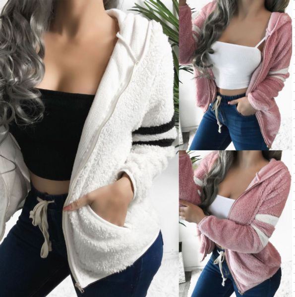 women fleece autumn jacket winter warm hooded fluffy coat popular fluffy long sleeve jacket ladies pocket outerwear zipper coat, Black;brown
women fleece autumn jacket winter warm hooded fluffy coat popular fluffy long sleeve jacket ladies pocket outerwear zipper coat, Black;brown