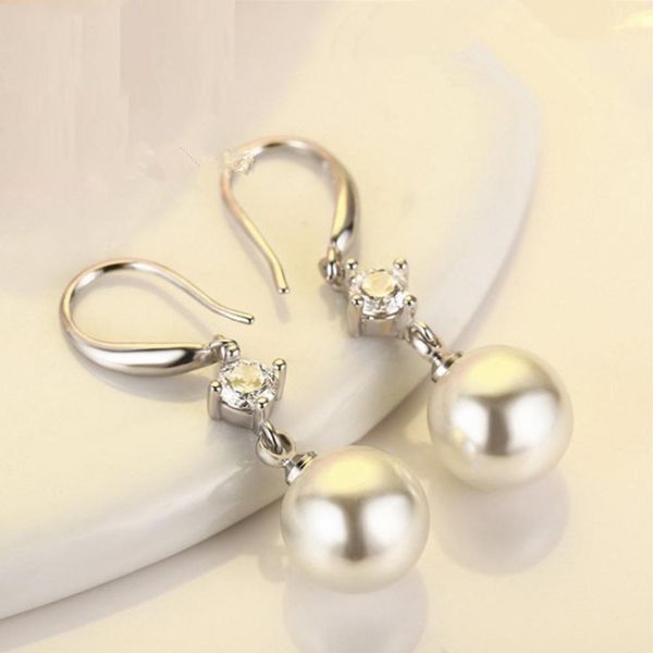 women cubic zirconia faux pearl dangle drop hook earrings wedding jewelry gift, Silver
women cubic zirconia faux pearl dangle drop hook earrings wedding jewelry gift, Silver