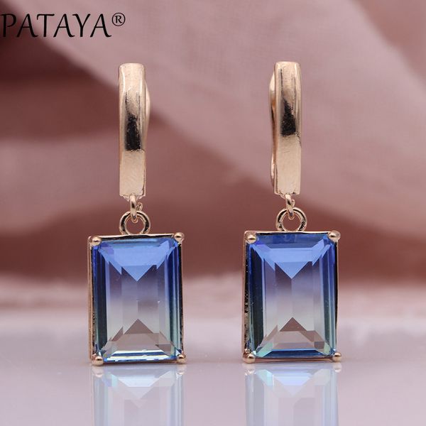 pataya new square gradient blue long earrings women fashion 585 rose gold fine jewelry tourmaline zircon glass dangle earrings, Silver
pataya new square gradient blue long earrings women fashion 585 rose gold fine jewelry tourmaline zircon glass dangle earrings, Silver