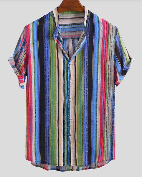 men's casual shirts men shirt national style color vertical stripes short sleeve loose fashion lapel blouse, White;black
men's casual shirts men shirt national style color vertical stripes short sleeve loose fashion lapel blouse, White;black