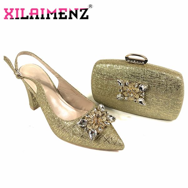 latest italian matching shoes and bag in golden color nigerian with shinning crystal appliques african lady shoes, Black
latest italian matching shoes and bag in golden color nigerian with shinning crystal appliques african lady shoes, Black