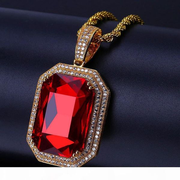 hiphop ruby pendant necklaces for men luxury gold plated chains dj ice out jewelry zircon charm accessories, Silver
hiphop ruby pendant necklaces for men luxury gold plated chains dj ice out jewelry zircon charm accessories, Silver