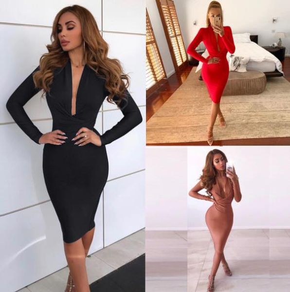 womens deep v neck bodycon dresses fashion solid color long sleeve low cut slim dresses womens club party dresses, Black;gray
womens deep v neck bodycon dresses fashion solid color long sleeve low cut slim dresses womens club party dresses, Black;gray