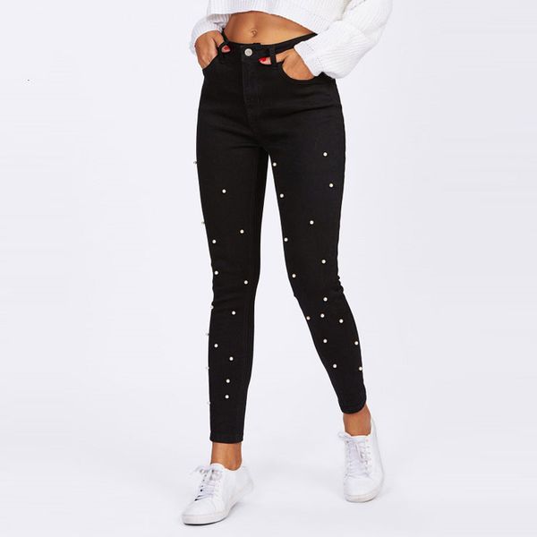 women jeans women designer pants skinny pearl beaded jeans summer spring mid waist zipper fly long denim casual pants, Blue
women jeans women designer pants skinny pearl beaded jeans summer spring mid waist zipper fly long denim casual pants, Blue