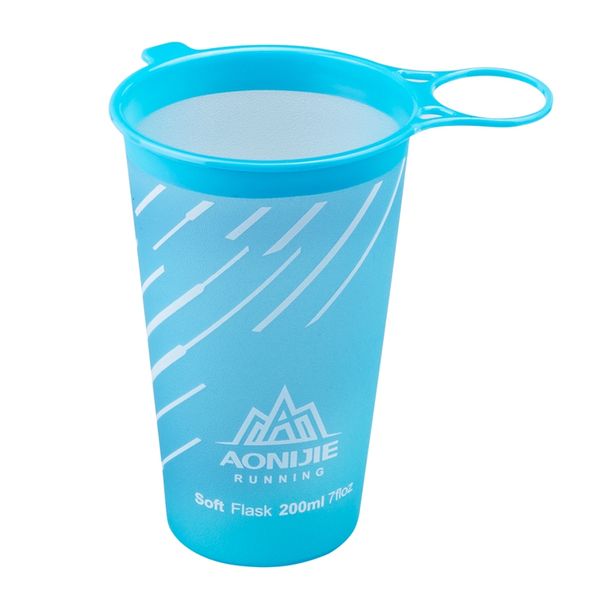 

aonijie 200ml soft cup foldable water bag bpa non toxic ultralight outdoor sports marathon cycling 3 colors tpu