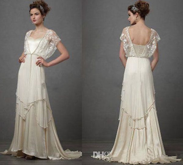 lace capped short sleeves wedding dresses a line bridal gowns sweep train long party formal dress, White
lace capped short sleeves wedding dresses a line bridal gowns sweep train long party formal dress, White
