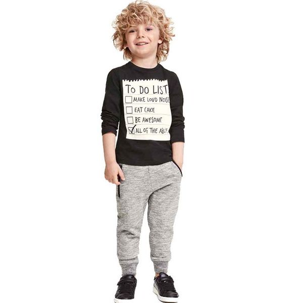 children clothes boy 2019 spring autumn dark grey long sleeve letter t-shirt + long pants tracksuit kids back to school clothes, White
children clothes boy 2019 spring autumn dark grey long sleeve letter t-shirt + long pants tracksuit kids back to school clothes, White