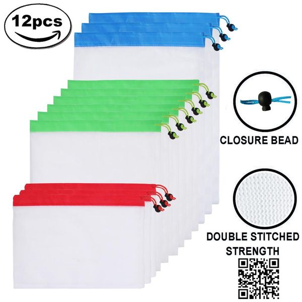 12pcs reusable mesh produce bags 3 size lightweight washable and see through mesh shopping merchandise bags with drawstring
12pcs reusable mesh produce bags 3 size lightweight washable and see through mesh shopping merchandise bags with drawstring
